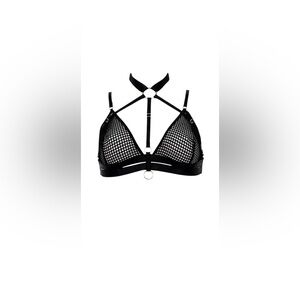 Malice Black Mesh Halter Bralette Size Small